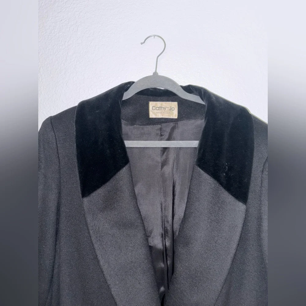 Wool coat black vintage made in USA size medium - Picture 8 of 8